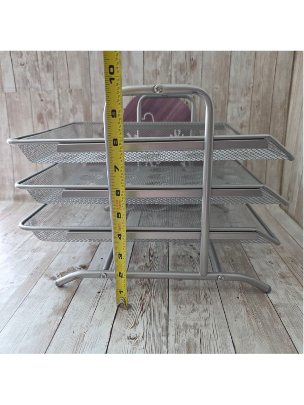 Silver Mesh 3-Tier Office Desk Organizer - Picture 3 of 5
